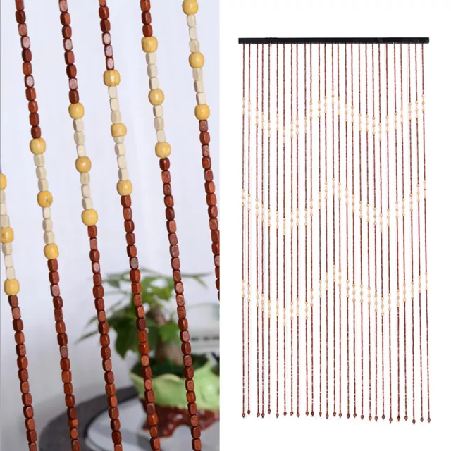 Bamboo Bead Curtain, String Door Curtains Beaded, Wooden Curtain for Doorway