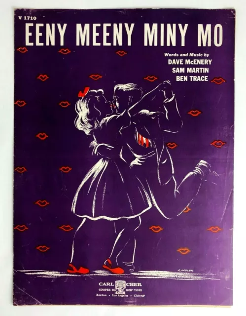 Eeny Meeny Miney Mo 1944 Sheet Music Piano Song Art Cover McEnery Martin Vintage