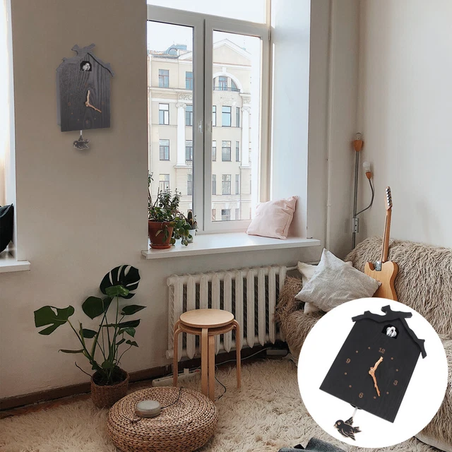 1PC Creative Cuckoo House Horloge Murale En Bois Élégante Maison Horloge Suspend