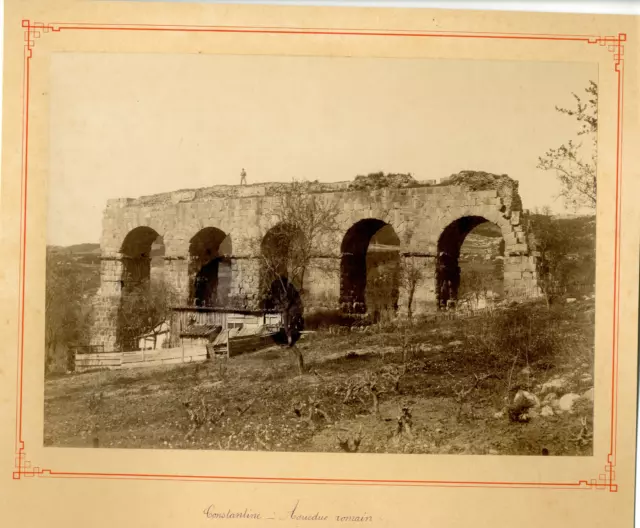 Algérie, Constantine, Aqueduc romain  Vintage albumen print.  Tirage albuminé