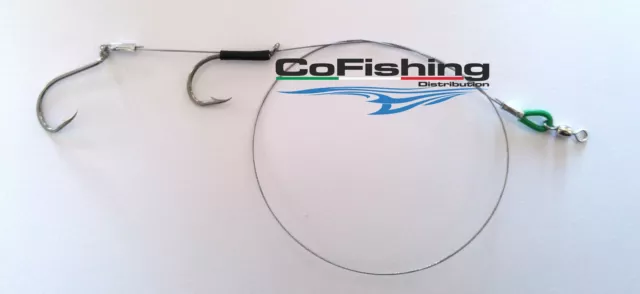 Terminale Pesce Serra Cf1294 Cofishing 3/0 -4/0 Pesca 40 Lb Montatura Cavetto