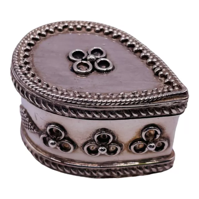 925 Sterling Silver Large Pill Box Container-5619