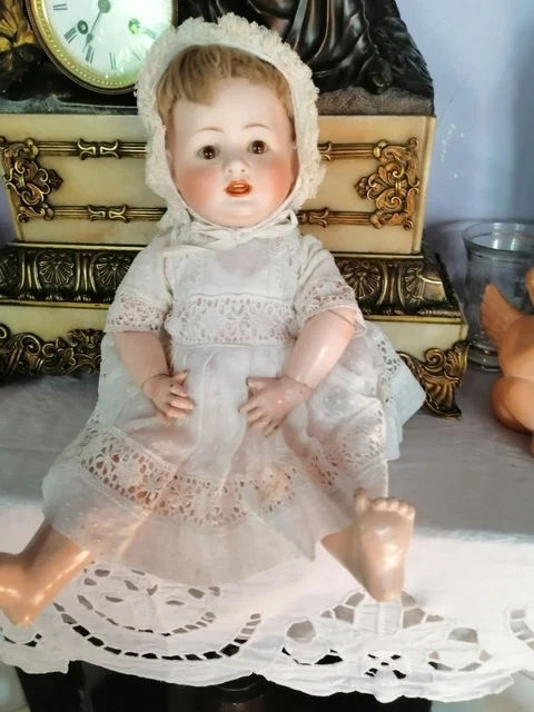 POUPÉE ANCIENNE BISCUIT LIMOGES CORPS BOULES 40cm PLUS CHEMISE DE PRÉSENTATION | eBay