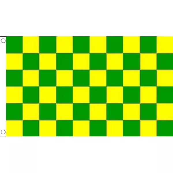 Green Yellow Flag 5 x 3 FT An Gleann Maghera Large Chequered GAA 2