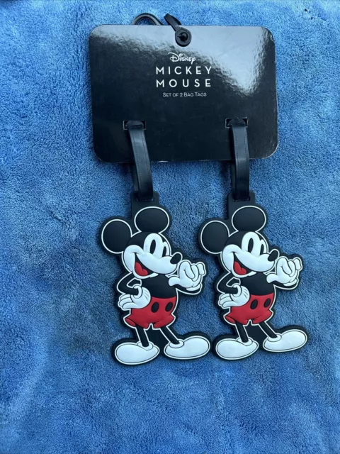 DISNEY MICKEY MOUSE Luggage Travel Bag Tags Set of Two Mickey Mouse ...