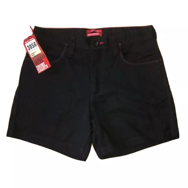 new HARD YAKKA mens Shorts 87r 34” 3056 short Black Summer work Narrow Y05020