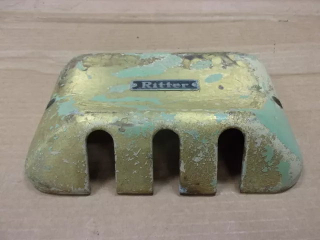 Antique Vtg Ritter Dental Chair Barber Tattoo Shop Solid Brass Control Cover Old