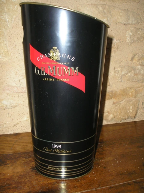 Seau à Champagne GH MUMM – Reims – Argenté – Hauteur 25 Cm – Occasion