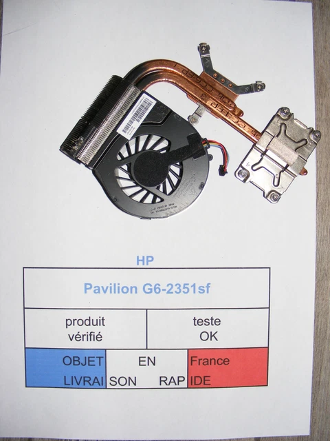 Ventilateur + Dissipateur Pour HP Pavilion G6-2351sf - Occasion Fonctionnel - Refroidissement PC