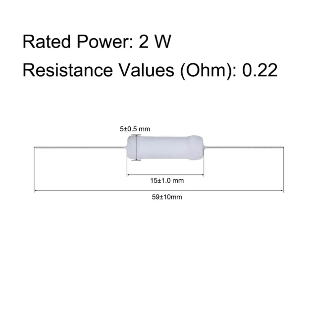 30pcs 2W 2 Watt Metal Oxide Film Resistor Axial Lead 0.22 Ohm ±5% Tolerance 2