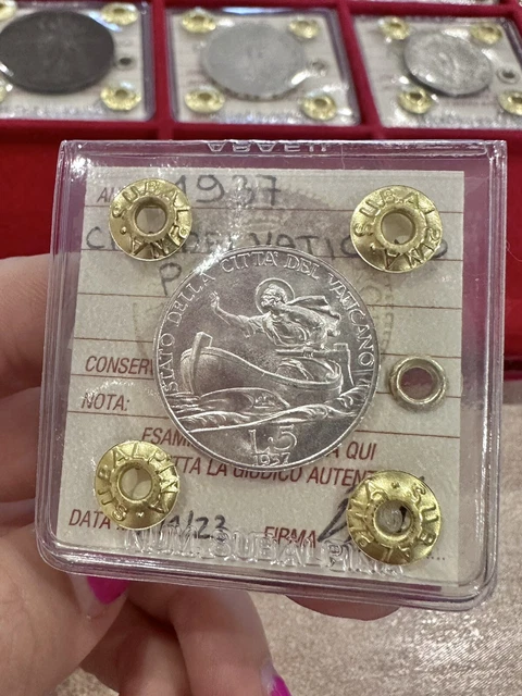 MONETA CITTÀ DEL VATICANO PIO XI 5 LIRE 1937 sigillata FDC SUBALPINA