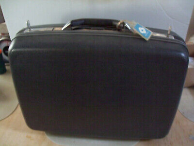 Vintage Samsonite Hard Sided Luggage Profile II Dark Grey w/ Keys & Tag in GUC