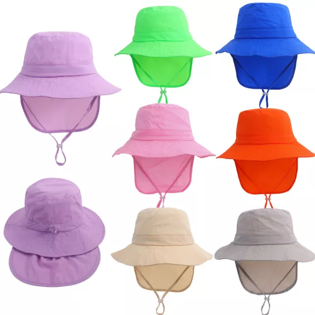 Cappelli da sole estivi ad asciugatura rapida bambini bambine UPF 50+ berretto da spiaggia nuoto lembo