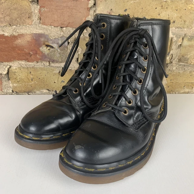 DR MARTENS 1460 Black Leather Boots Made in England Size UK 3 Doctor