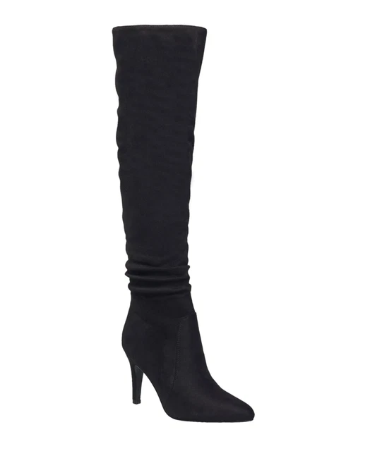H Halston Women's Toldeo Heeled Wide Calf Boots Women's Shoes, black, Size 6.0