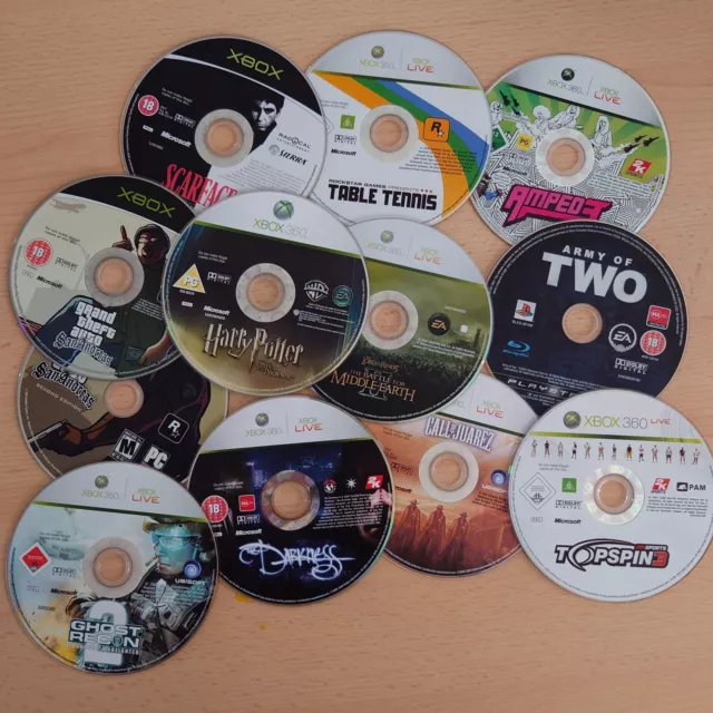 Video Game Bundle Discs Only, Xbox, 360, PlayStation 3, Joblot