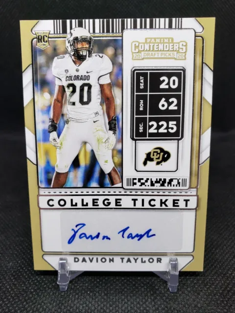 2020 Panini Contenders Davion Taylor Autograph Rookie Football Card –  Elevate Sports Cards