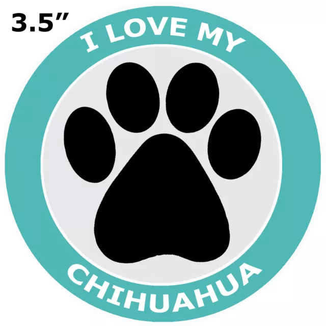 I Love My Chihuahua - Car Truck Window Bumper Sticker Decal Canine Pet Dog Breed