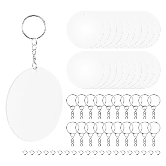 Acrylic Circle Keychain Blanks Clear Kit 120pcs For Vinyl Project,  Including Acrylic Disc Blanks