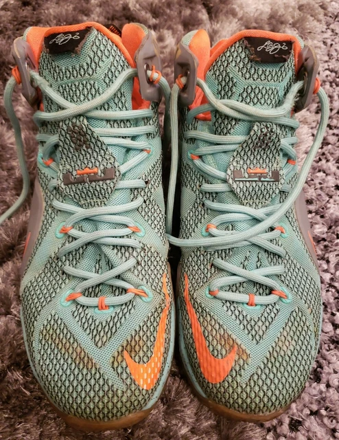Nike Lebron 12 Xii Nsrl Hyper Turquoise/Grey-Orange 2014 707781-301 Rare  9.5 $104.99 - Picclick