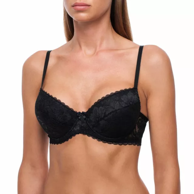 Padded Push-Up T-Shirt Demi Lace Plunge Underwire Sexy Comfortable Half Cup Bra
