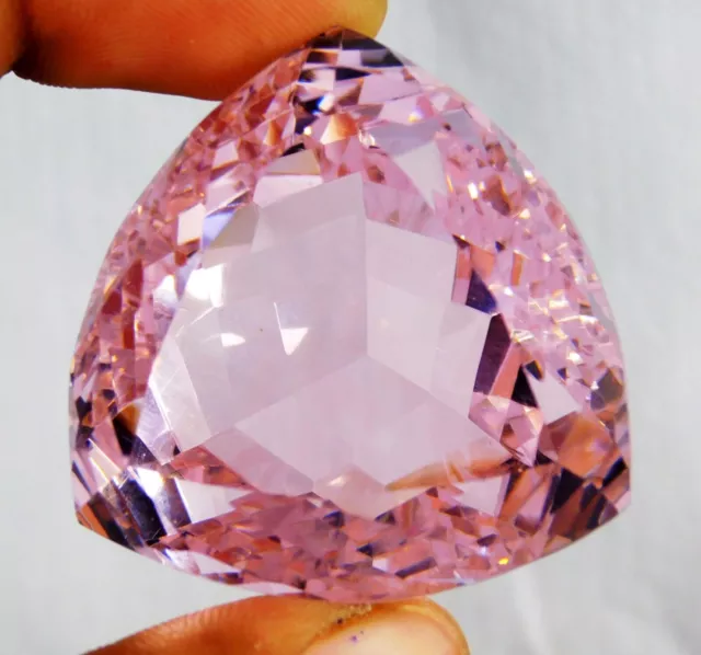 Certified 283.00 Ct Natural Brazilian Pink Topaz Trillion Cut Loose Gemstone