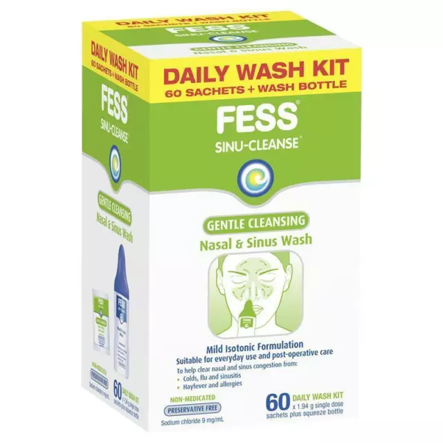 Fess Sinu Cleanse Gentle Cleansing Daily Wash Kit Relieve Nasal Congestion