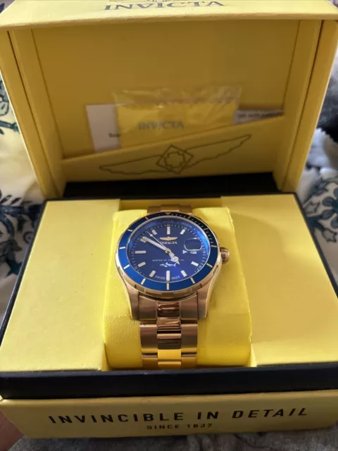 Invicta Pro Diver Men's 44mm SWISS MADE 18K Gold Plated Quartz Watch 25811