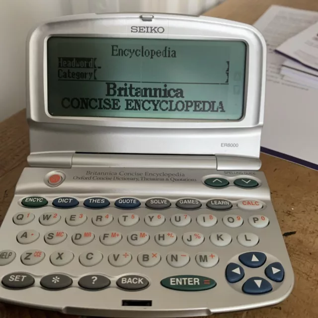 Seiko ER8000 Britannica Encyclopedia Oxford Dictionary Crossword Solver & more!