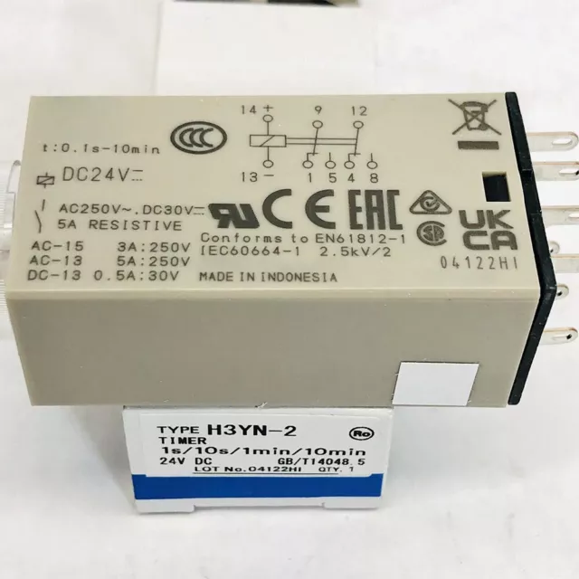 New Time Delay Relay For Omron H3YN-2 DC 24V In Box