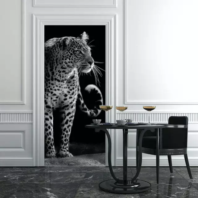 Decorazione adesiva Porta Leopardo sticker lavabile pvc varie misure