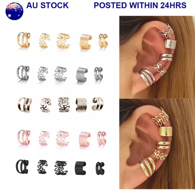 Variety Unisex Fake Helix Cartilage Conch Ear Cuff Clip On Non-Piercing Earrings