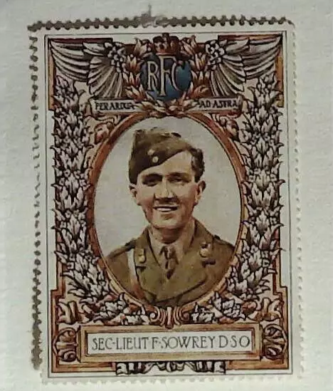 WW1 Lord Roberts Memorial Fund - Poster Stamps -  2nd Lieut. F Sowrey DSO