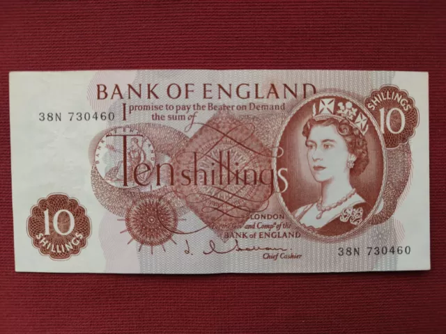 Bank of England 10 Shilling Note - J.Q. Hollom - (38N) - See Description