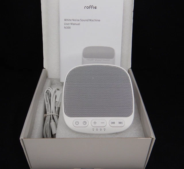 Roffie 300 Máquina de Ruido Blanco Meditación del Sueño 40 Bandas Sonoras de Alta Fi USB Blanco