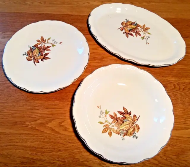 Ensemble de 3 plats de service Maison Digoin et Surreguemines à Sancerre/vintage