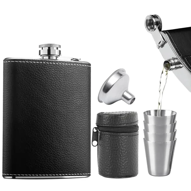 Flasques En Inox 230 Ml Lot De 2 Avec Entonnoirs | Anti-fuite, Bouchon Vissé – Pour Randonnée, Fêtes, Cadeau - 8