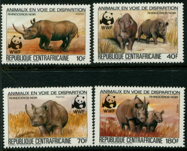 CENTRAL AFRICA - 1983 WWF 'BLACK RHINOCEROS' Set of 4 MNH [B4237]