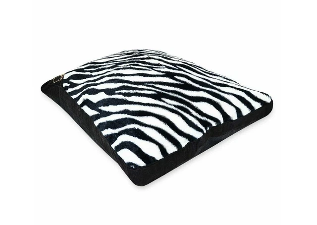MEDIUM Fur Dog Bed -Pet Washable Zipped Mattress Cushion Zebra