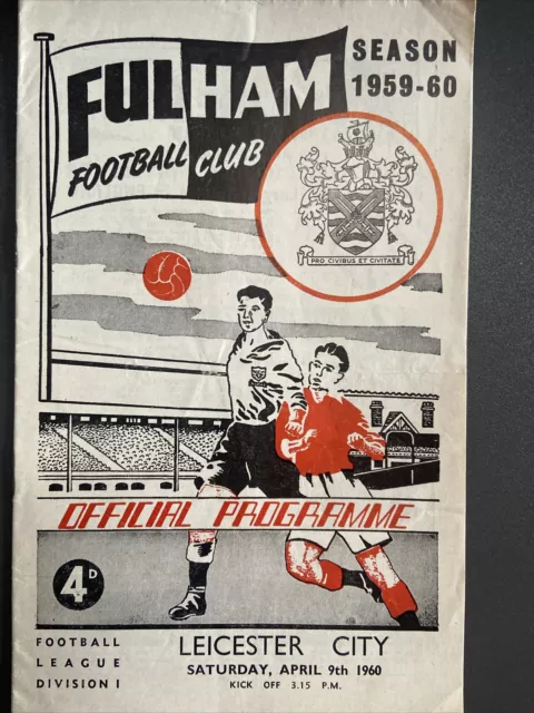 Fulham v Leicester City(Division 1 59/60) 9/4/60