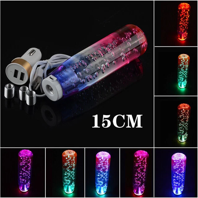 150mm Multi-Color LED Change Crystal Bubble Manual Gear Shift Knob Shifter
