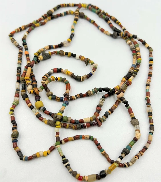 Ancient Jewelry Trade Antiquities Greek Roman Glass Agate Faience Old Beads Lot