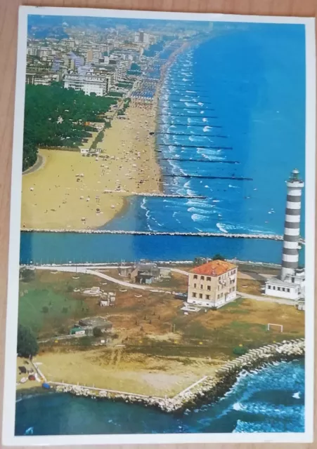 Cartolina Italia 1998 Venezia Lido Jesolo Spiaggia E Faro Italy Postcard