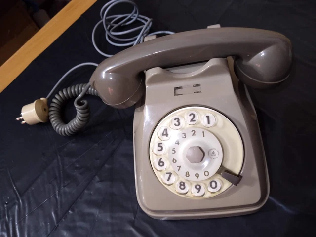 Funziona Telefono a disco GRIGIO  Siemens anni '70 '80 scocca sana chiama riceve