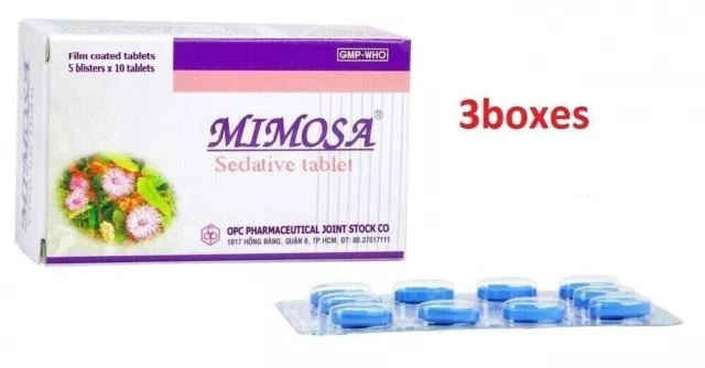 3 Boxes Mimosa Tablets Natural Sedative Very Effective Herbal Sleeping Pills