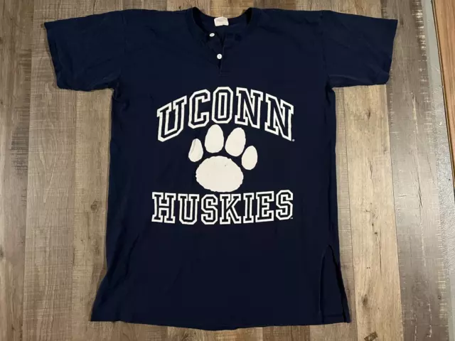 Vintage UConn Huskies Oversized Sleep Shirt ONE SIZE MADE IN USA SINGLE STITCH