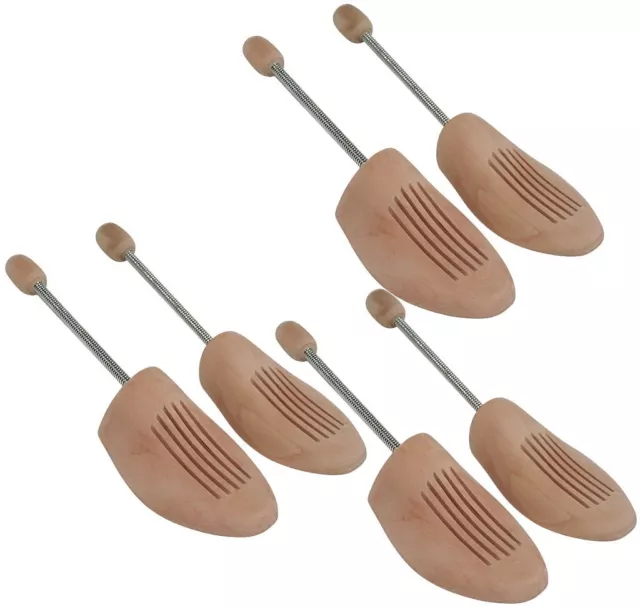 Delfa Set aus 3 Paar Holz Schuhspanner Schuhformer mit Spiralfeder Gr. 36-48