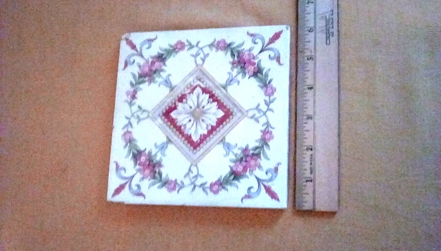 Antique Minton Stoke On Trent Floral Tile