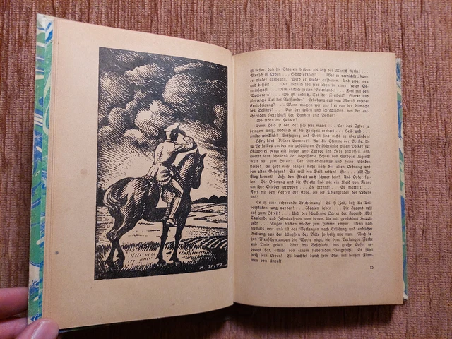 UNBESIEGT! Roman DEUTSCHER OFFIZIER 1921 ERSTER WELTKRIEG Leder Handeinband 8