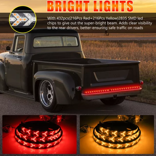 48" inch 432-LED Truck Strip Tailgate Turn Signal Brake Tail Reverse Light Bar 2